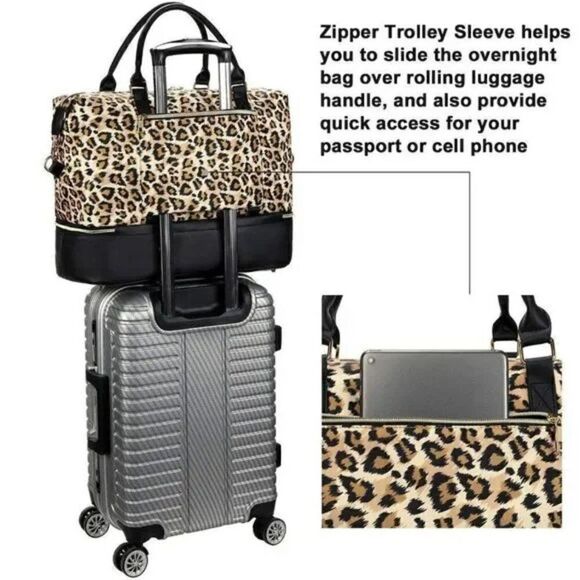 New Large Capacity Duffel Bag, Travel Bag - Leopard Print - Picture 3 of 8